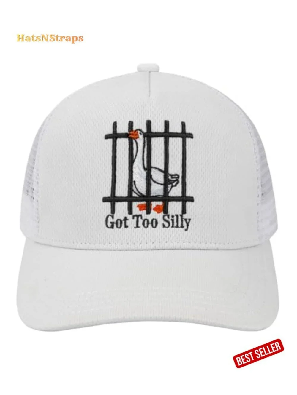 Funny Embroidered Goose Trucker Hat Mesh Adjustable Baseball Cap